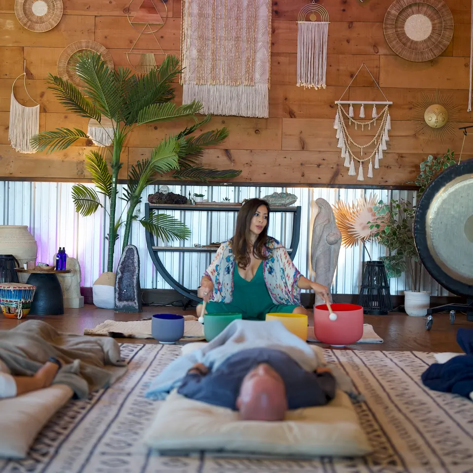 Sound bath at AWKN Ranch