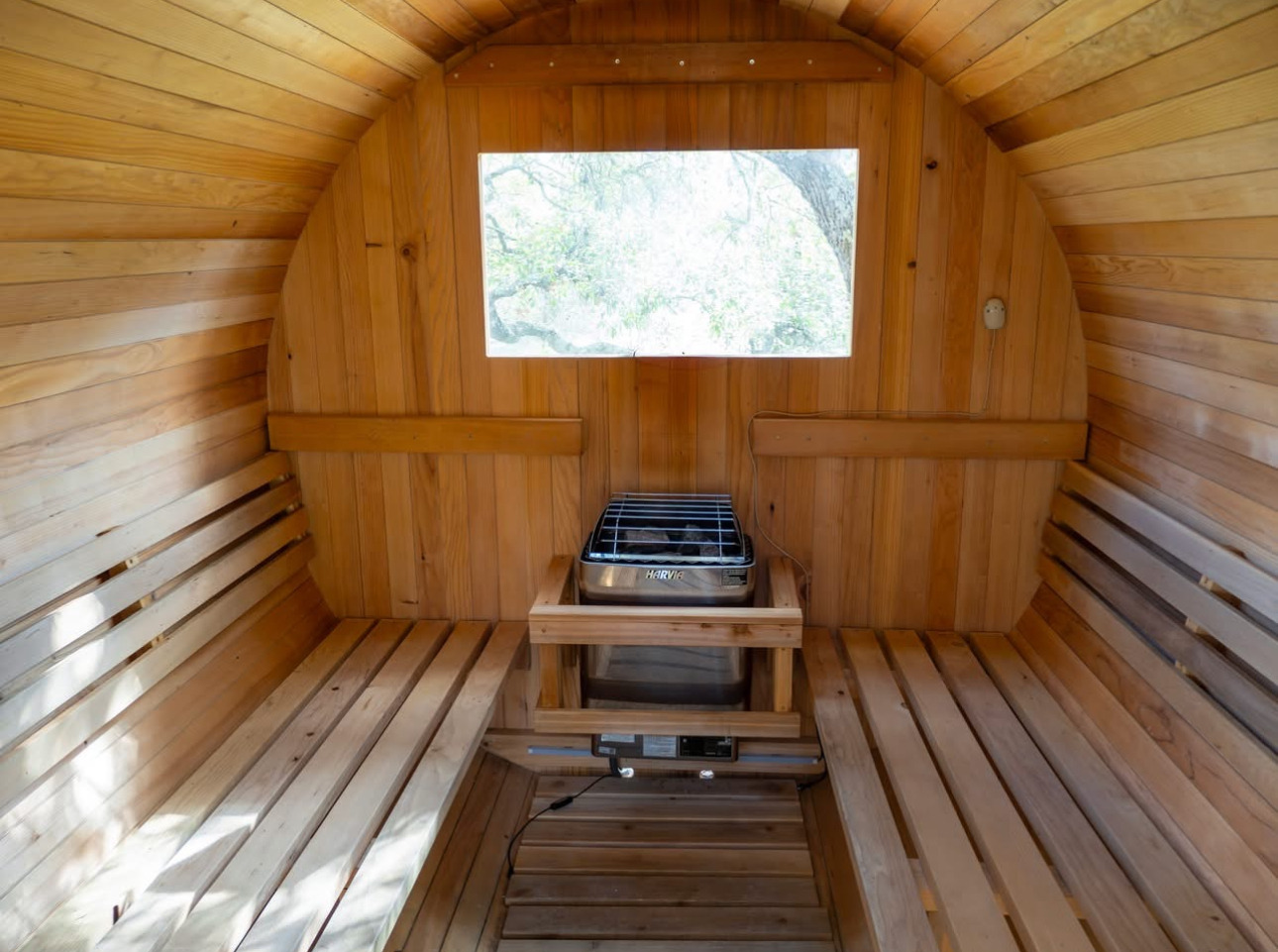 The sauna at AWKN Ranch