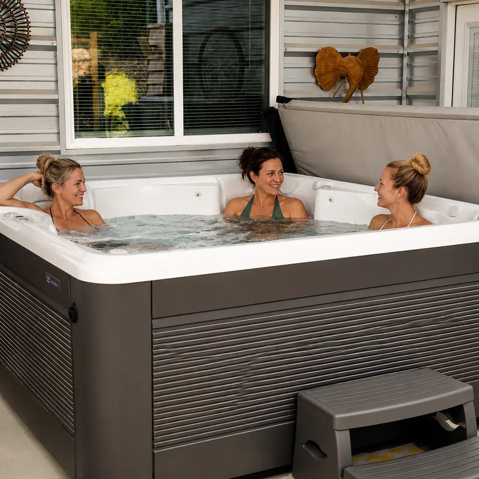 The hot tub at AWKN Ranch