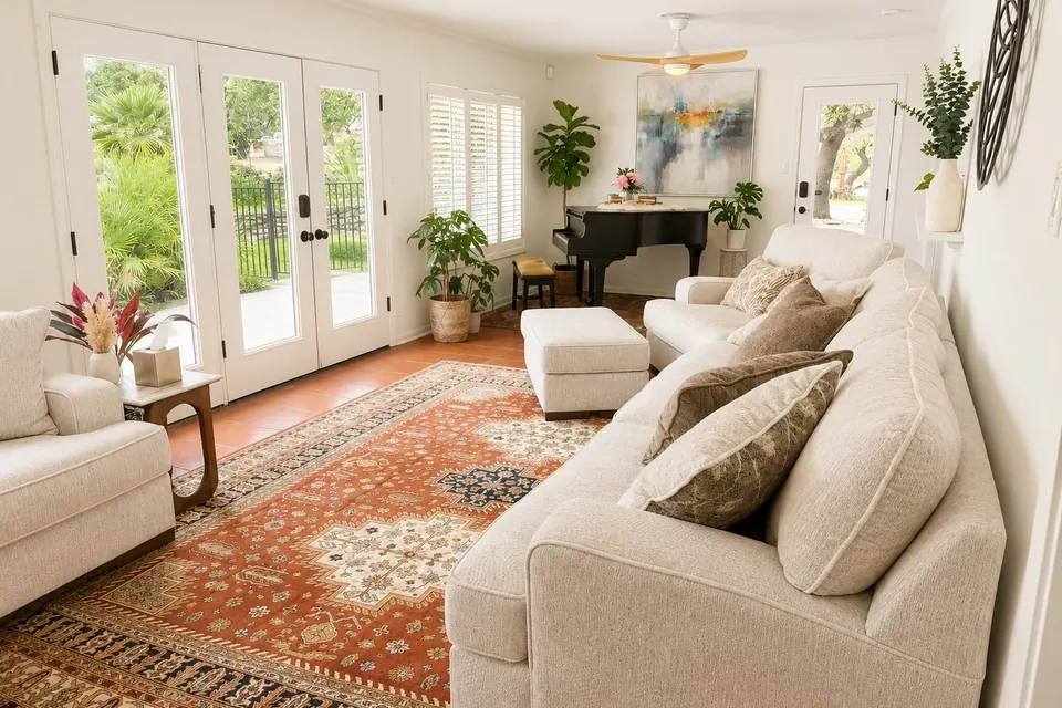 Living room inside the Retreat House