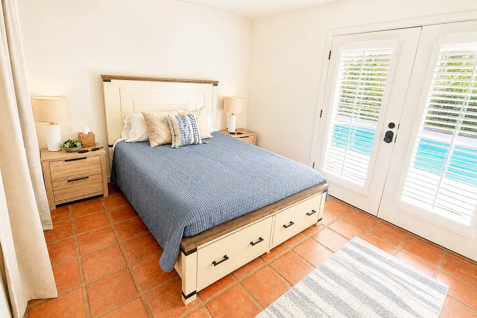 A private guest room in the Retreat House