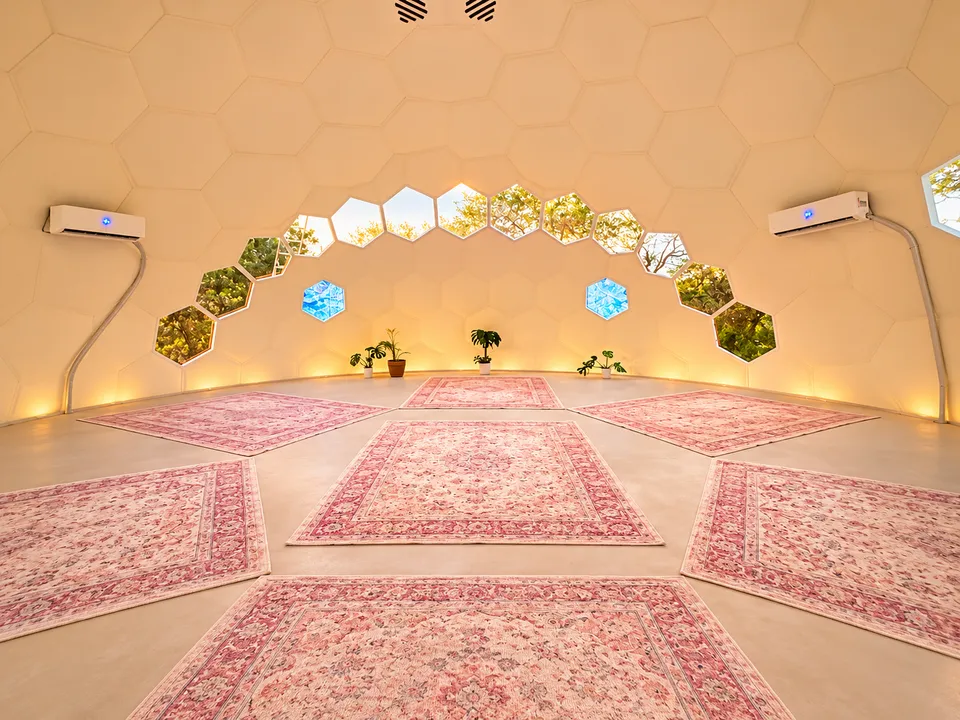 Inside the Maloka Dome at AWKN Ranch